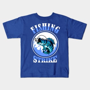 FISHING STRIKE BLUE Kids T-Shirt